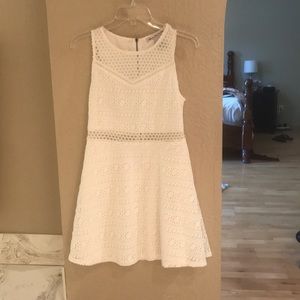 White lace dress -- see through in middle